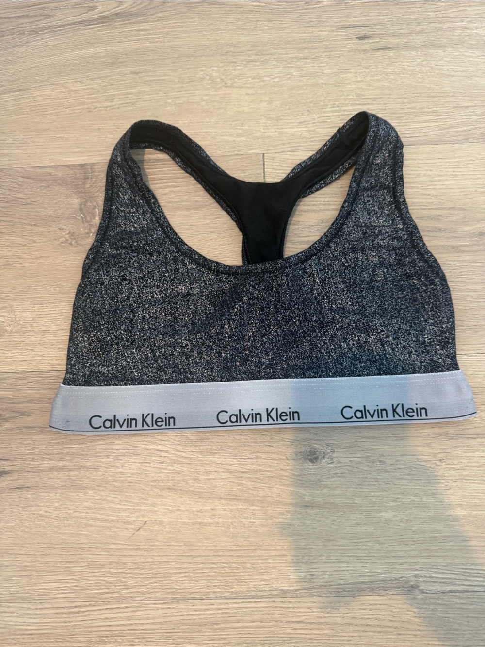 Calvin Klein Black Sparkly Sports Bra